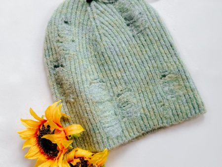 Dreamy Snow Day Distressed Beanie • Mint For Cheap