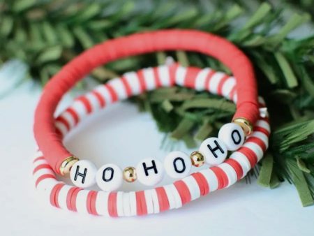 Ho Ho Ho Beaded Bracelet Set For Discount