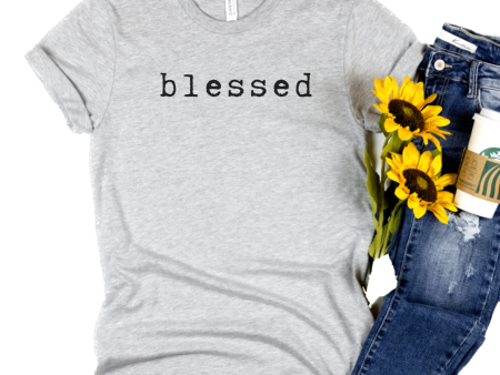 Blessed Typewriter Font Tees Online now