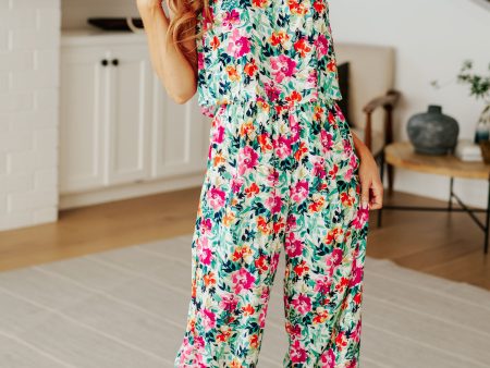 Life of the Party Floral Jumpsuit • Green Online now