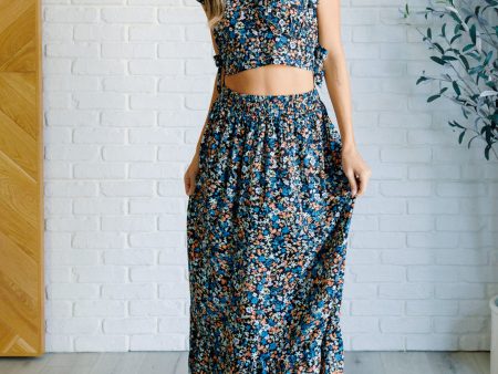 Flutter of Florals V-Neck Crop and Skirt Set For Cheap