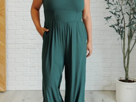 Hilary Wide Leg Jumpsuit • Green Cheap