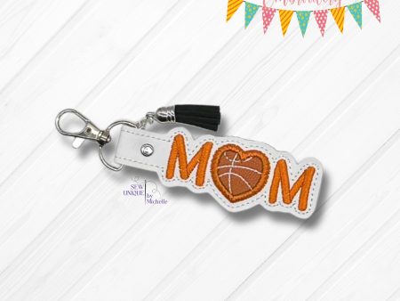 Basketball Mom Applique snap tab machine embroidery file (single & multi file included) DIGITAL DOWNLOAD Online now