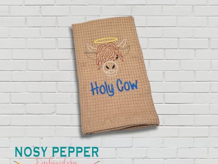 Holy Cow embroidery design (5 sizes included) DIGITAL DOWNLOAD Hot on Sale