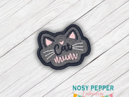 Cat Mum patch machine embroidery design (2 sizes included) DIGITAL DOWNLOAD For Cheap