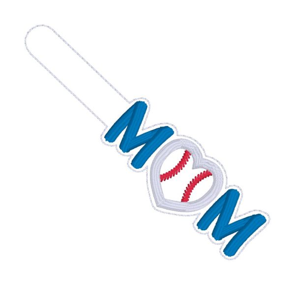 Baseball Softball Mom Applique snap tab machine embroidery file (single & multi file included) DIGITAL DOWNLOAD For Discount