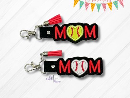 Baseball Softball Mom Applique snap tab machine embroidery file (single & multi file included) DIGITAL DOWNLOAD For Discount